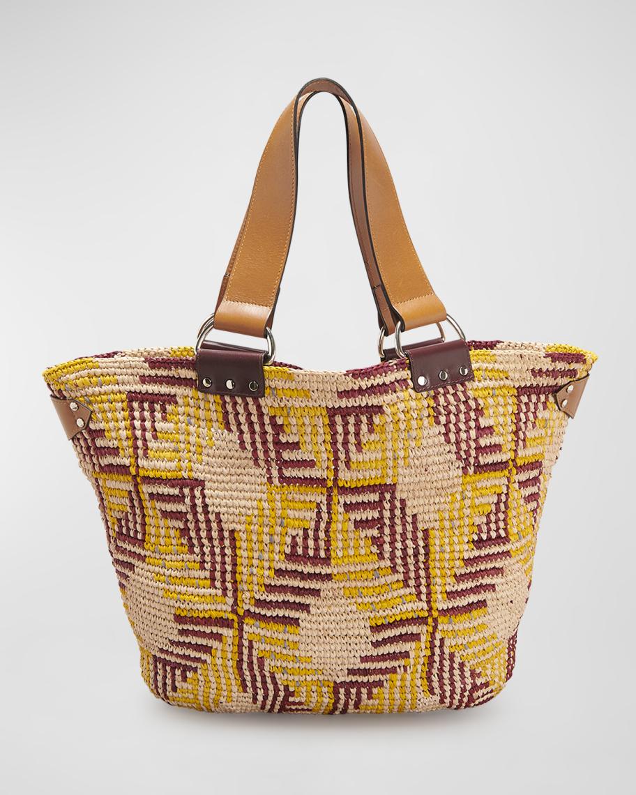 Isabel Marant Bahiba Woven Raffia Tote Bag | Neiman Marcus