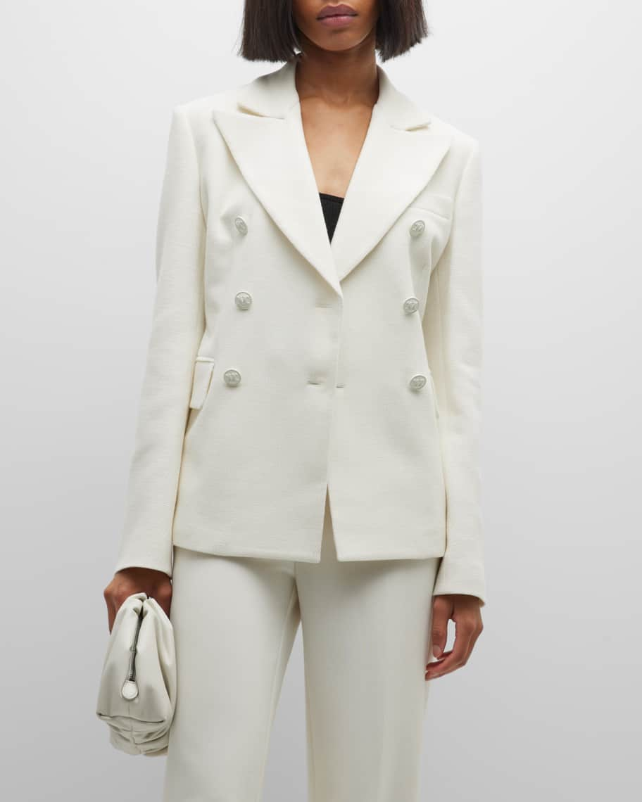 Louis Vuitton US Size 6 Women's Off-White Crepe Blazer Jacket