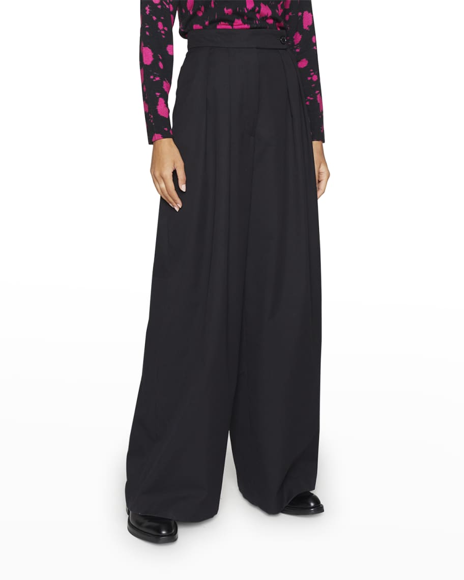 Dries Van Noten Pamplona Pleated Wide-Leg Pants | Neiman Marcus