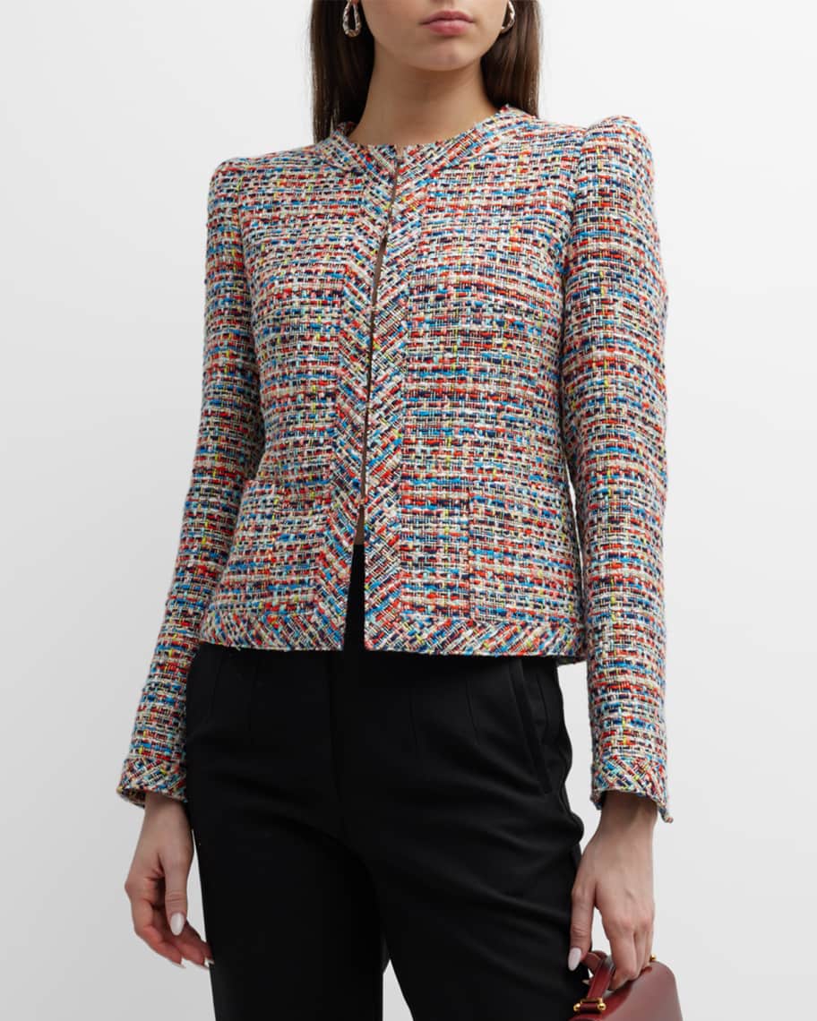 Akris punto Multicolor Tweed Short Jacket | Neiman Marcus
