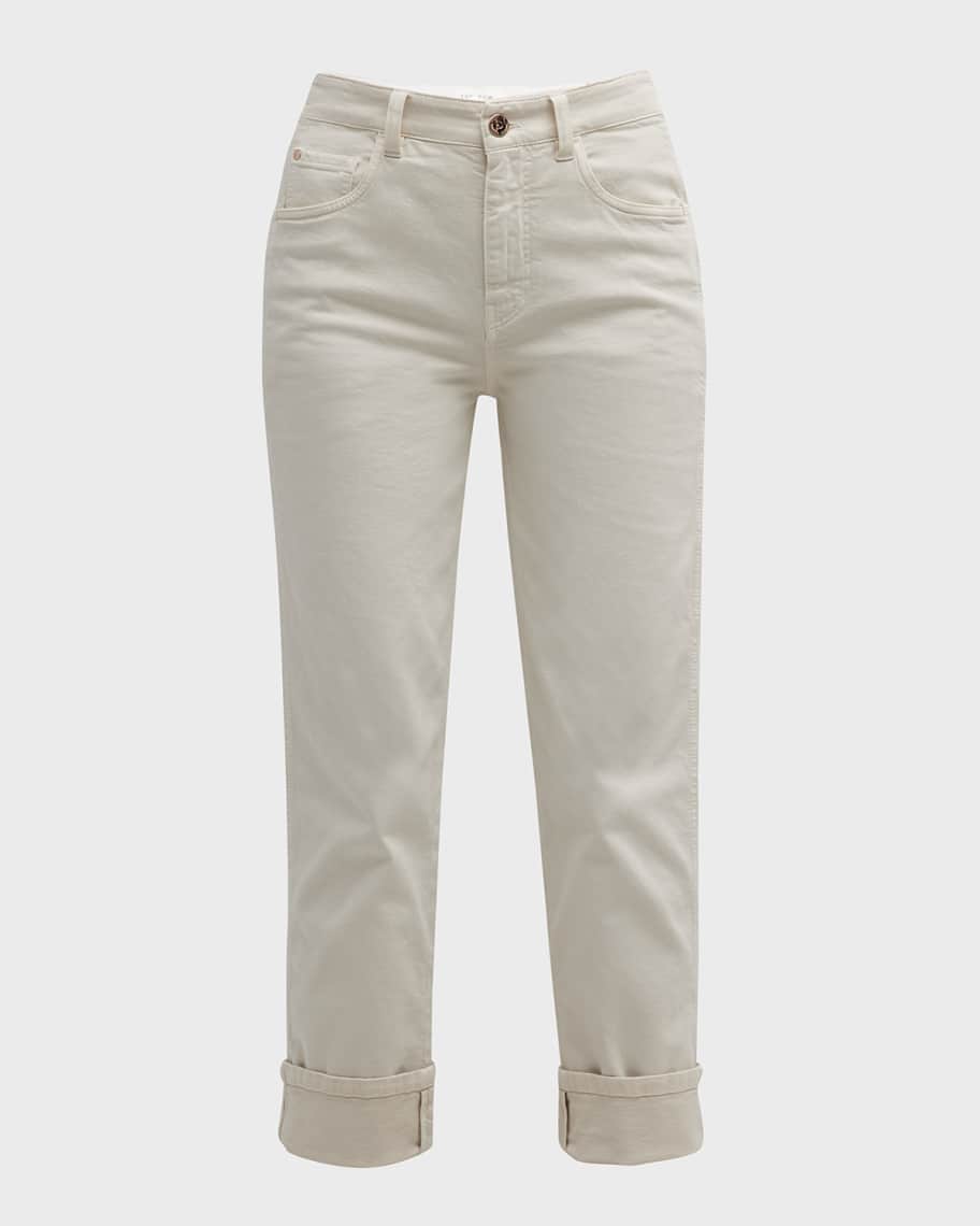 Brunello Cucinelli Monili-Trim Relaxed Straight-Leg Garment Dye Jeans ...
