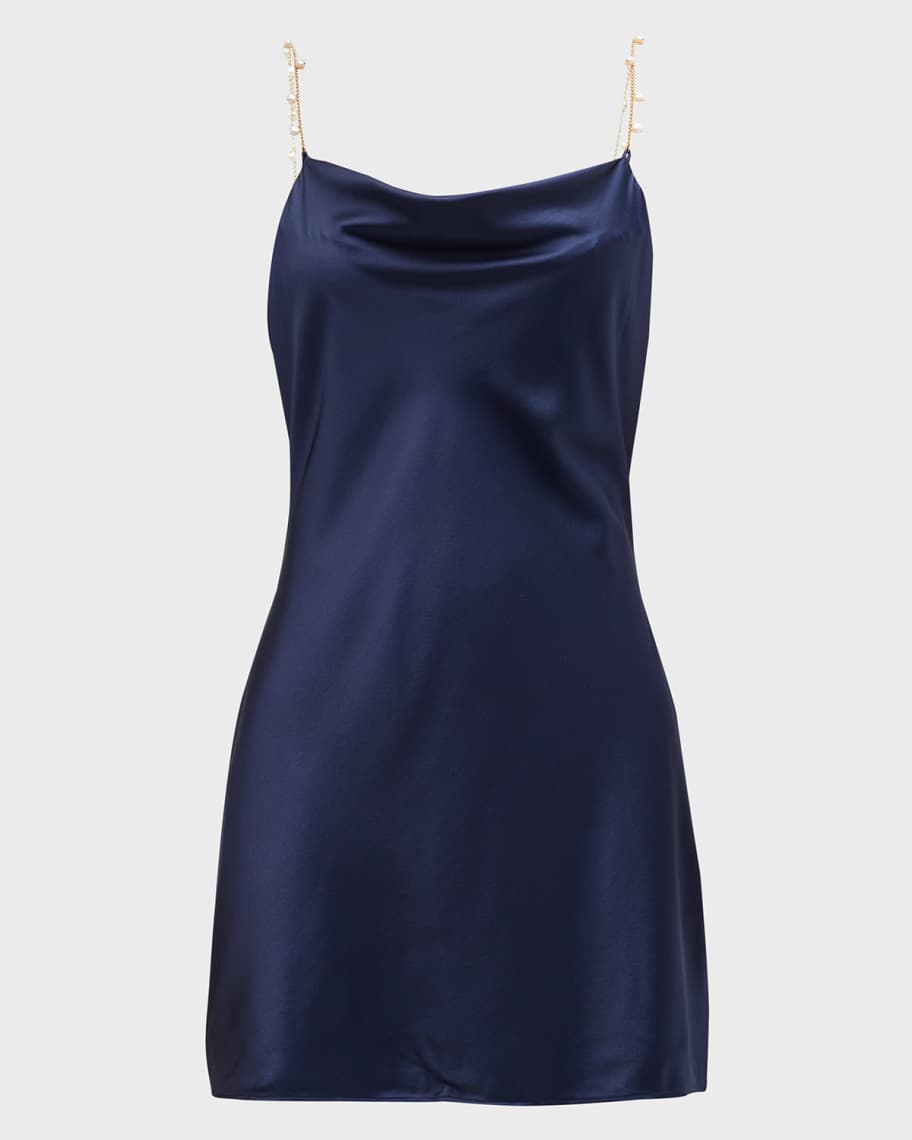 Cami NYC Shallon Pearl Strap Bias Cut Mini Dress Neiman Marcus