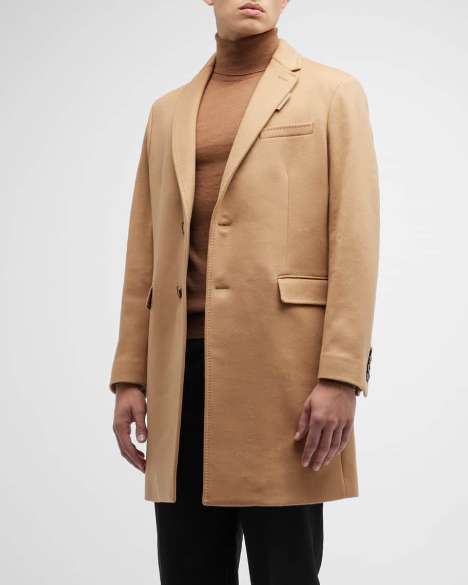 Burberry Men's Callen Wool-Blend Overcoat | Neiman Marcus