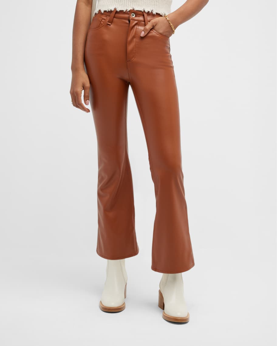 Rag & Bone Casey Faux Leather Flared Ankle Pants | Neiman Marcus