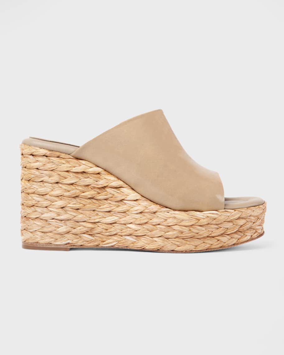 Paloma Barcelo Lipo Leather Espadrille Wedge Sandals | Neiman Marcus