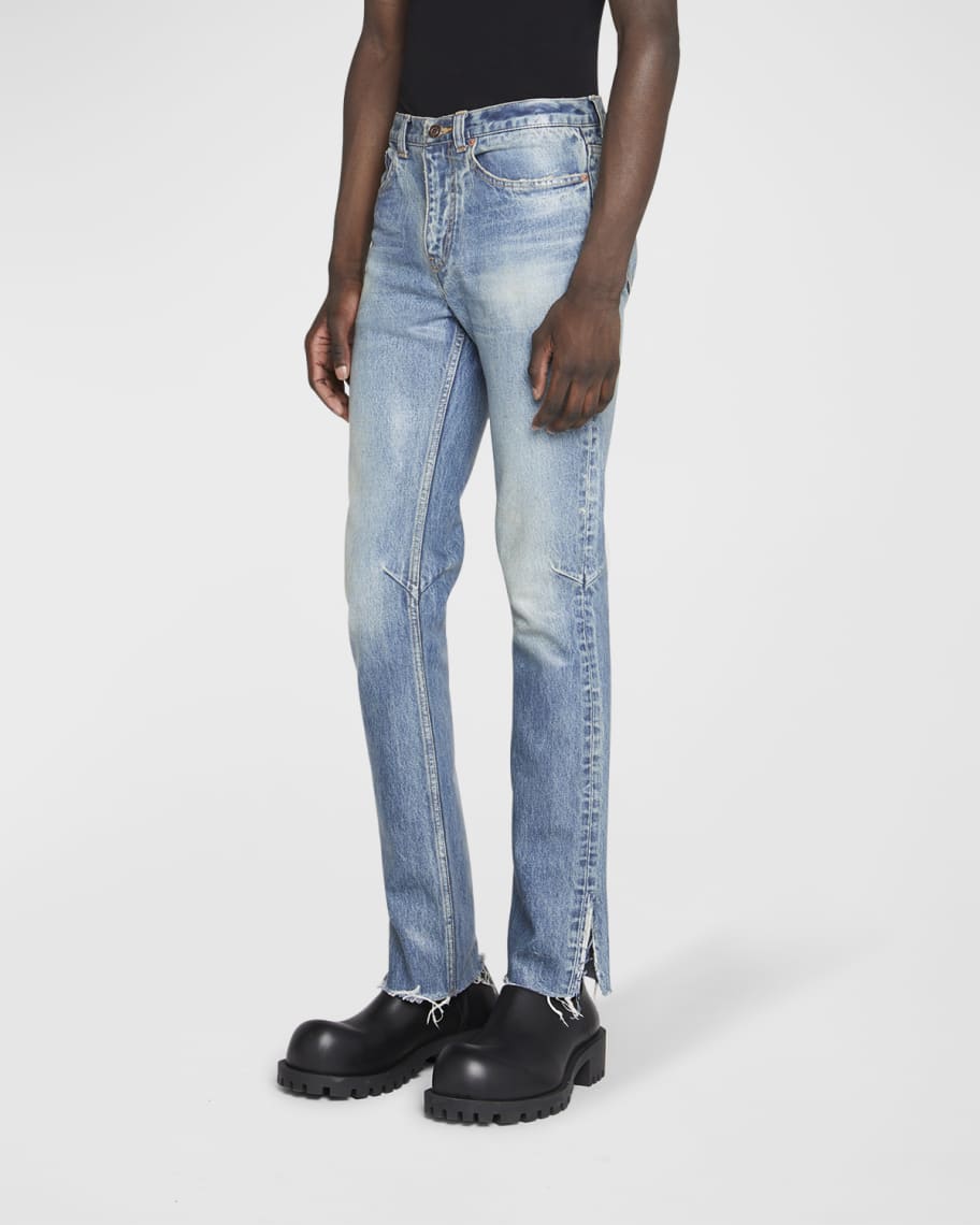 Balenciaga Men's Super Fitted Waxed Jeans | Neiman Marcus