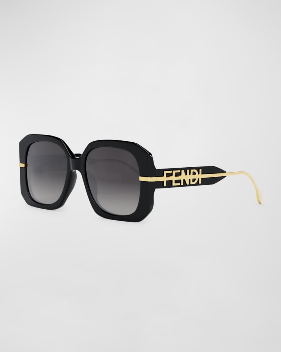 Fendi Black Clear Lucite Cat Eye Glasses W Logo Temples Made In Italy 54 15  140