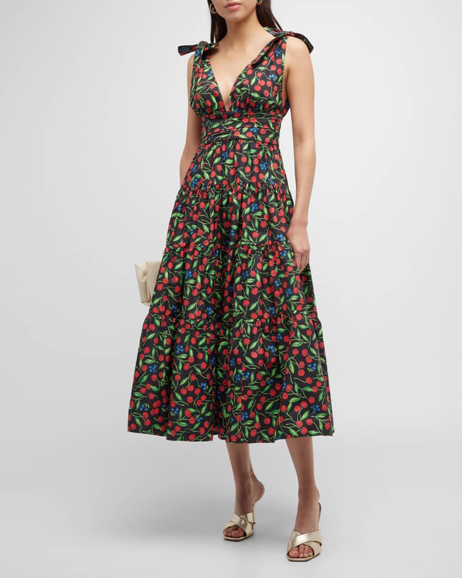 Vision Halterneck Midi Dress Cherry