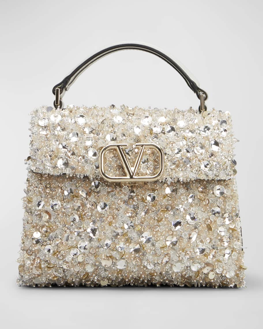 Valentino Garavani VSLING Mini 3D Sequins Top-Handle Bag | Neiman Marcus