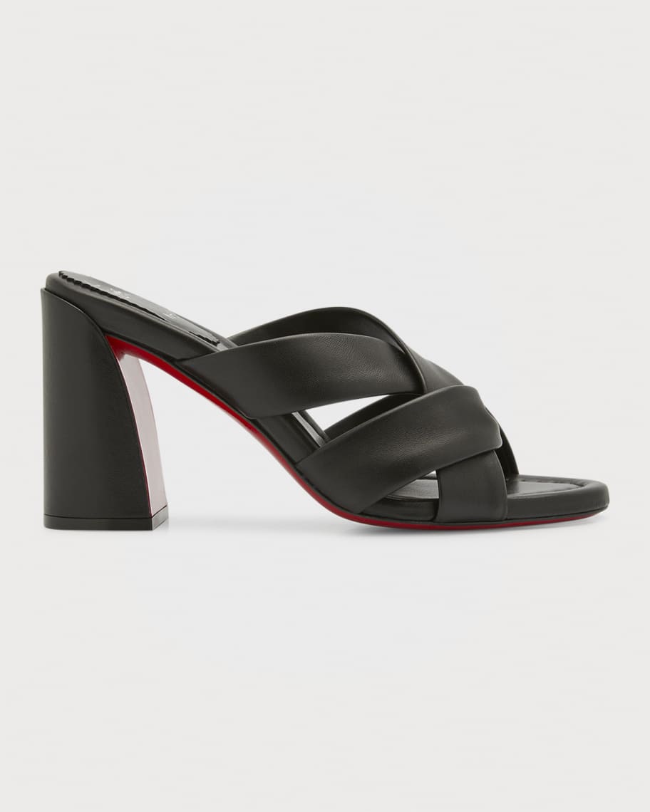 Christian Louboutin Disco Napa Red Sole Mule Sandals | Neiman Marcus