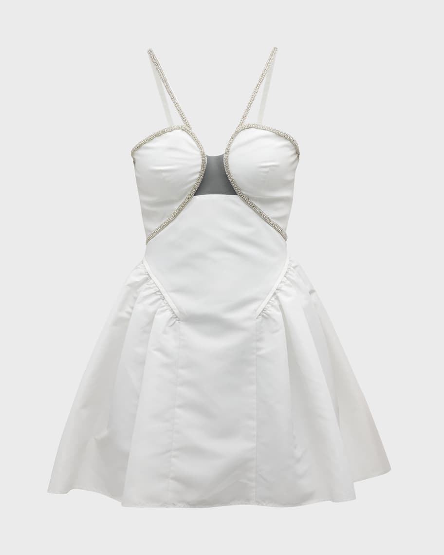 mini sexy party dress for women Georgia Ruched Notch Neck Bodycon Mini Dress • Shop American Threads Women's Trendy Online Boutique White / S