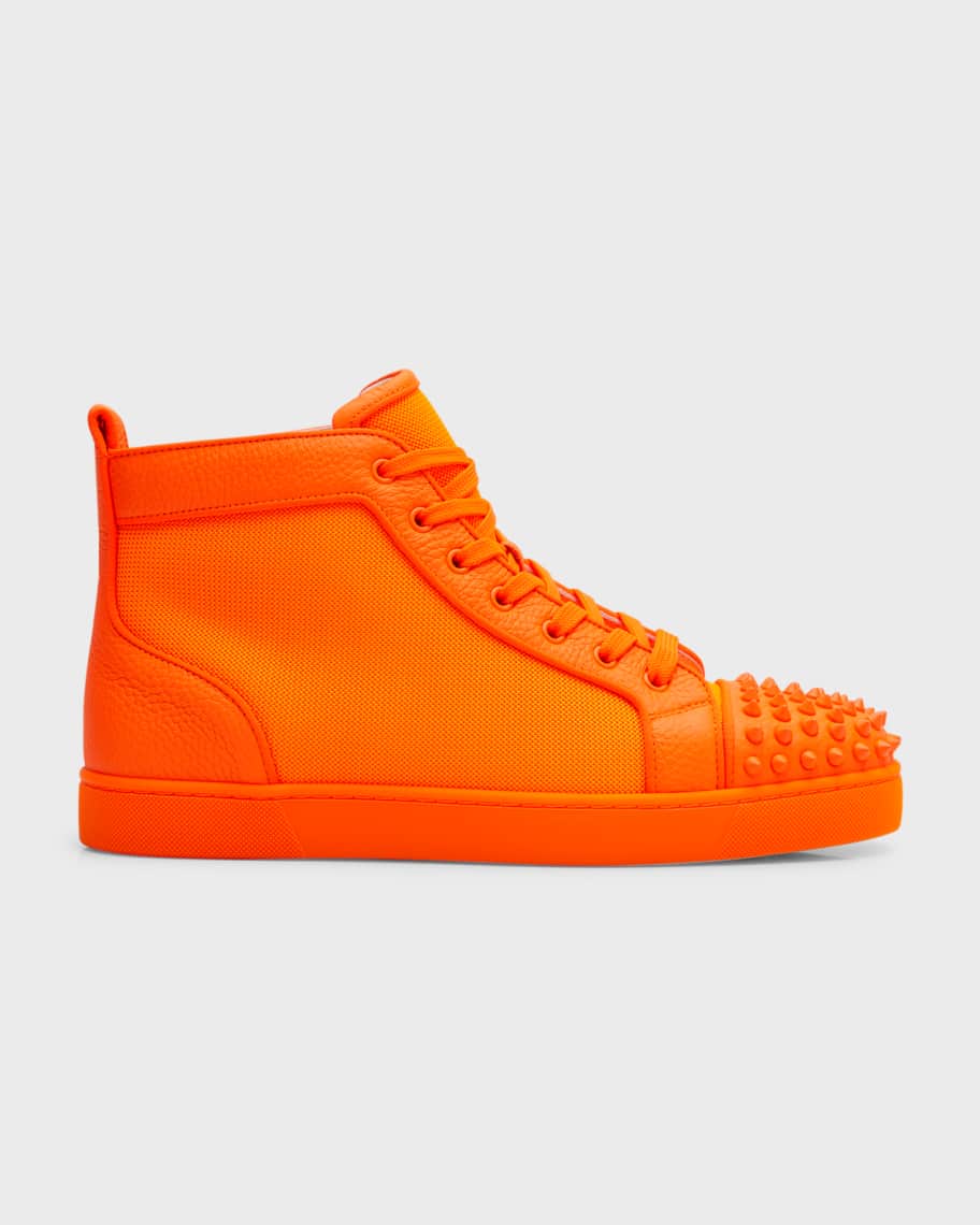 Christian Louboutin Lou Spikes Leather & Mesh Sneaker - ShopStyle