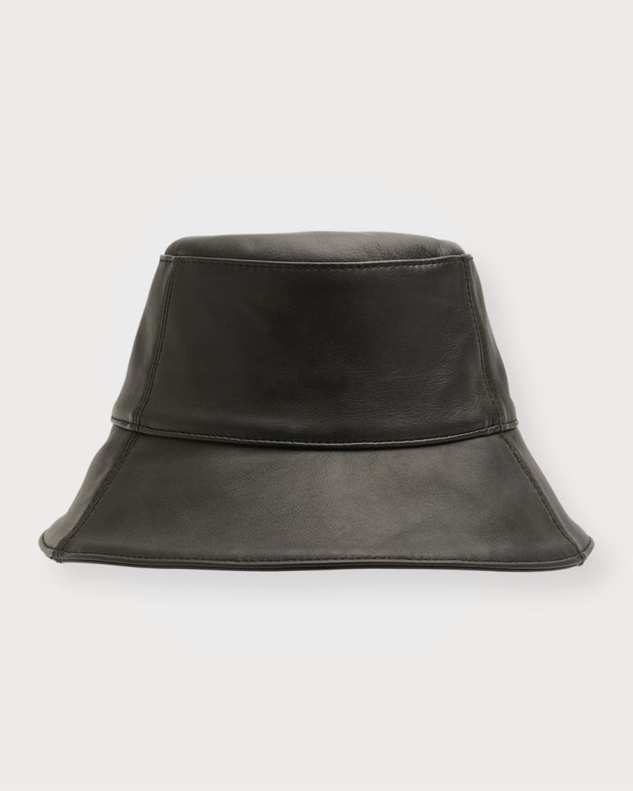 【HELEN KAMINSKI】 Black Nappa Leather Witney Bucket Hat Whitney Bucket Hat Leather in Black - Helen Kaminski