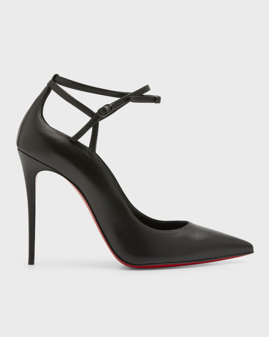 Christian Louboutin CONCLUSIVE 100 Double Ankle Strap Heels Pumps