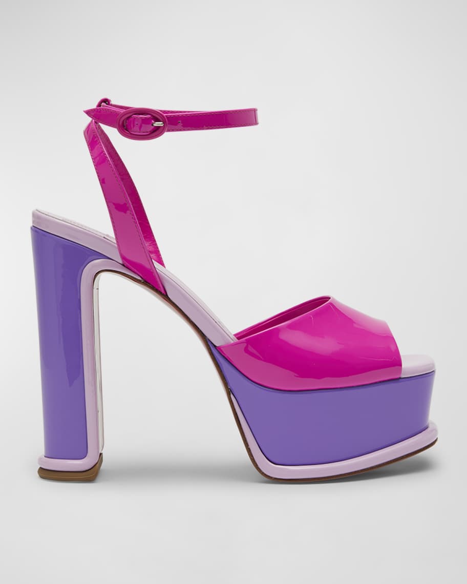 Christian Louboutin Amali Patent Red Sole Platform Sandals | Neiman Marcus