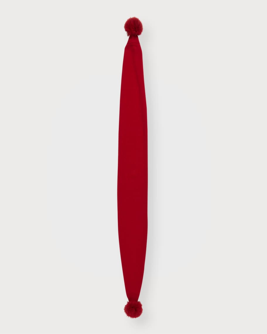 Gorski Knit Cashmere & Fox Fur PomPom Scarf Neiman Marcus