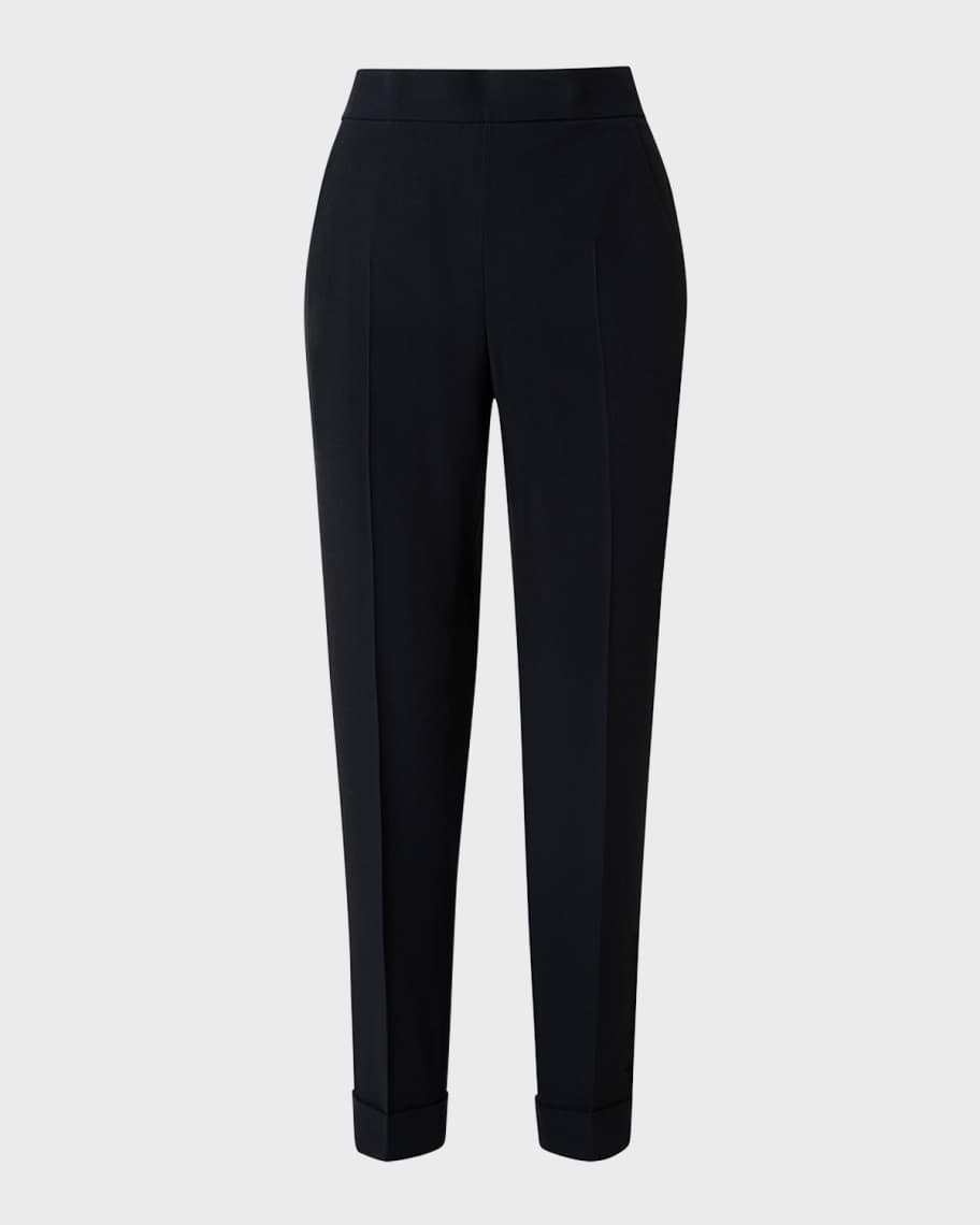 Francoise Slim-Straight Pants, Black