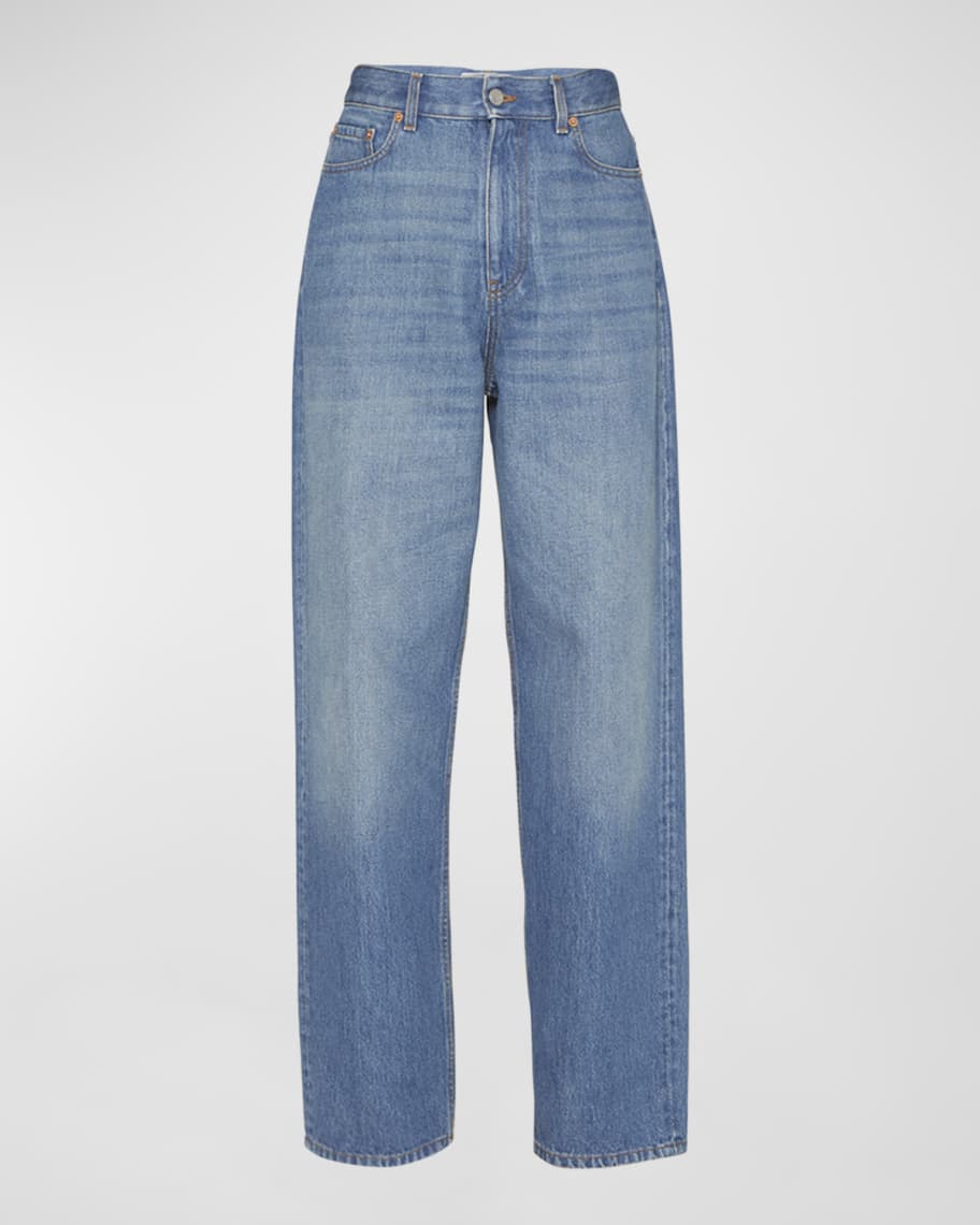 Valentino Garavani High-Rise Wide-Leg Denim Jeans