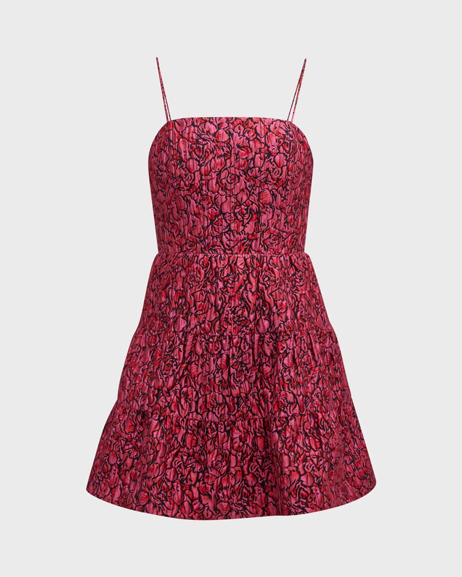 Alice + Olivia Jamila Spaghetti-Strap Tiered Mini Dress ...
