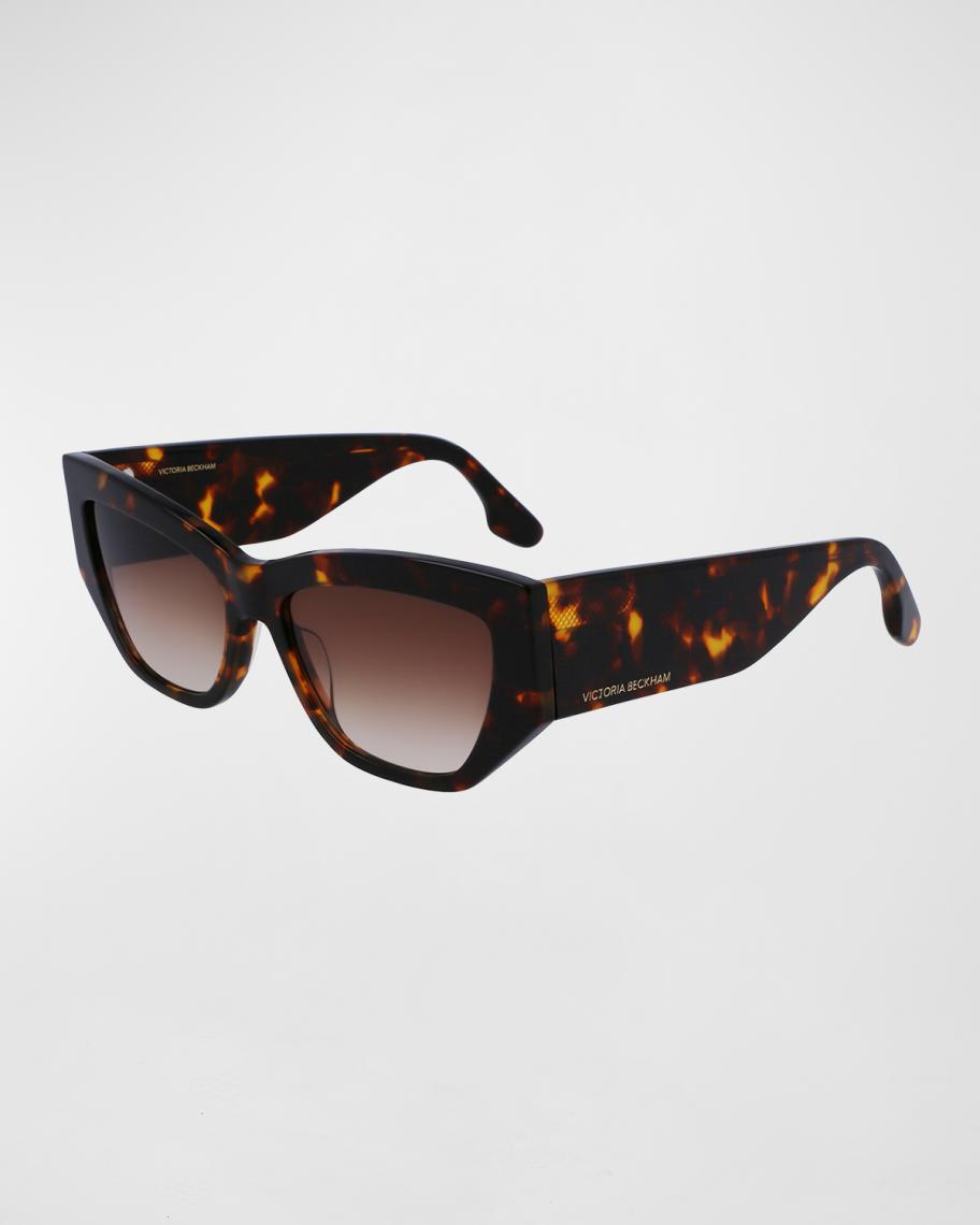 Victoria Beckham Sculptural Boxy Acetate Cat-Eye Sunglasses  display picture 3