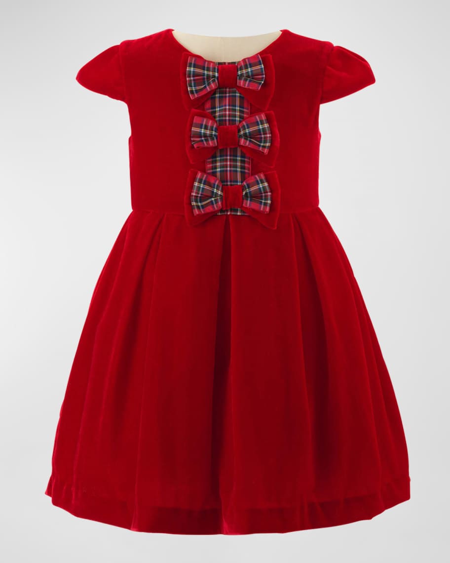 Rachel Riley London Girls Bow Trim Dress Coat - Red