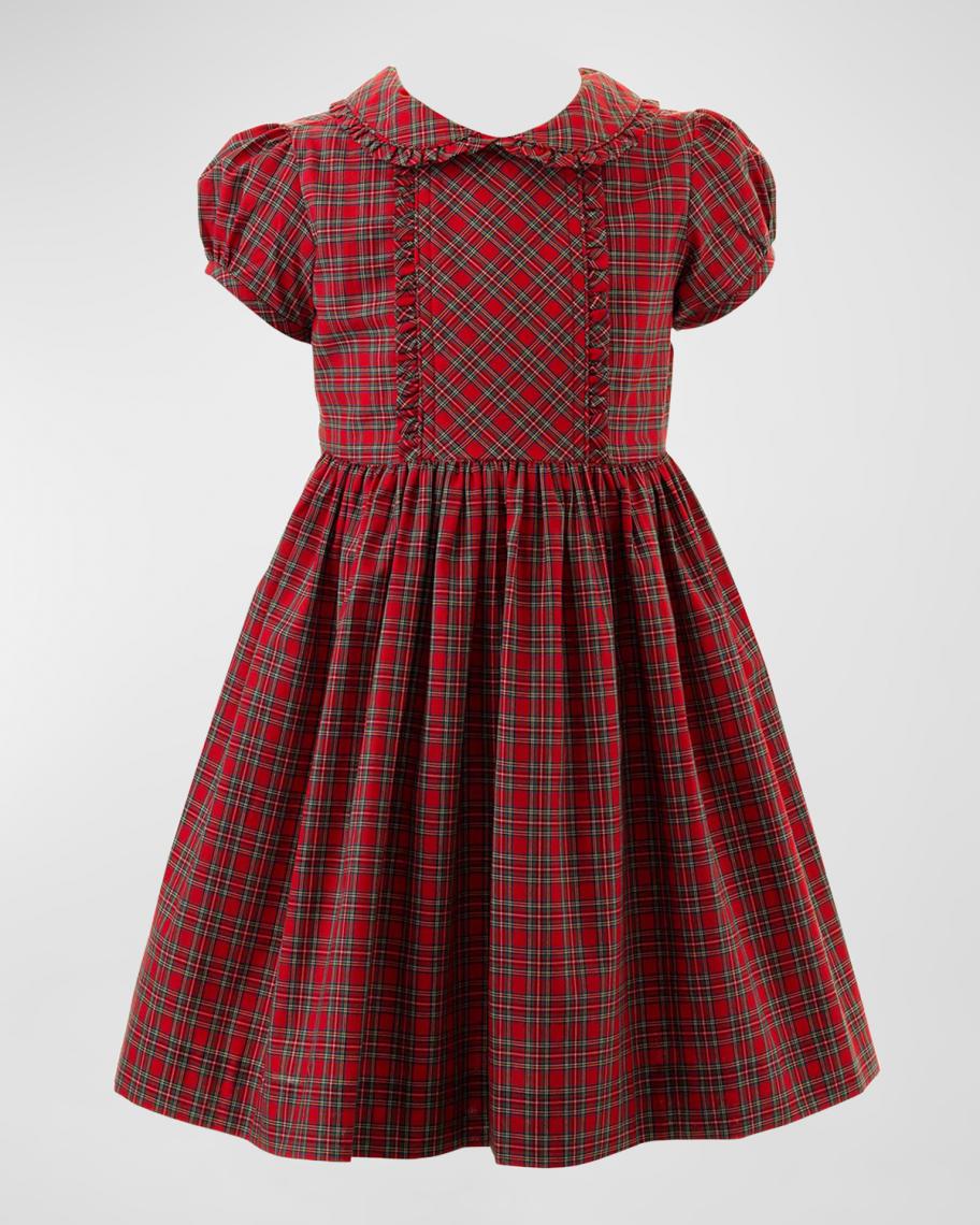 Rachel Riley London Girls Red Holiday Tartan Plaid Frill Dres main image 1
