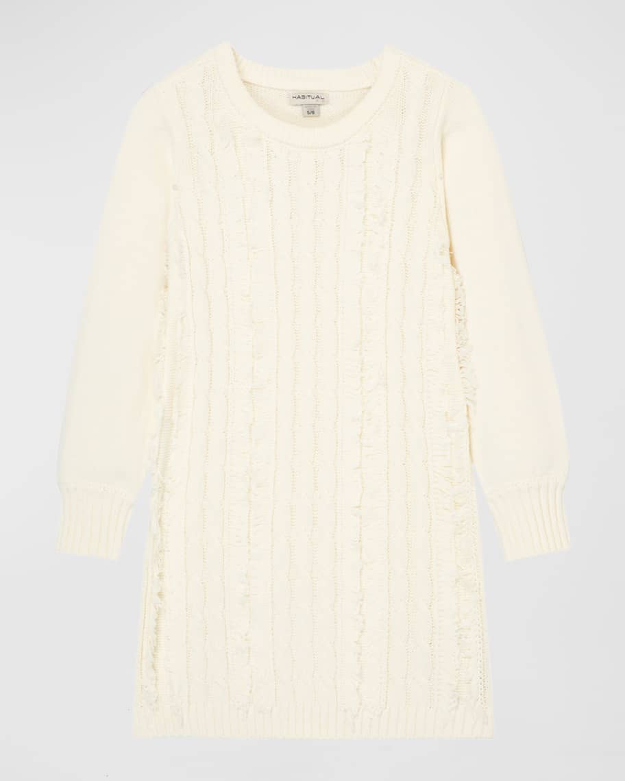 Habitual Girl's Cable Knit Sweater Dress, Size 12M-6X | Neiman Marcus