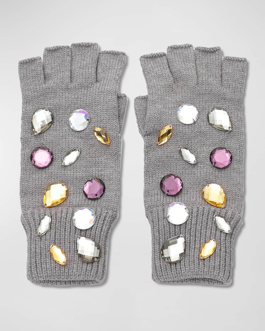 Lele Sadoughi Candy Crystal Fingerless Gloves Neiman Marcus