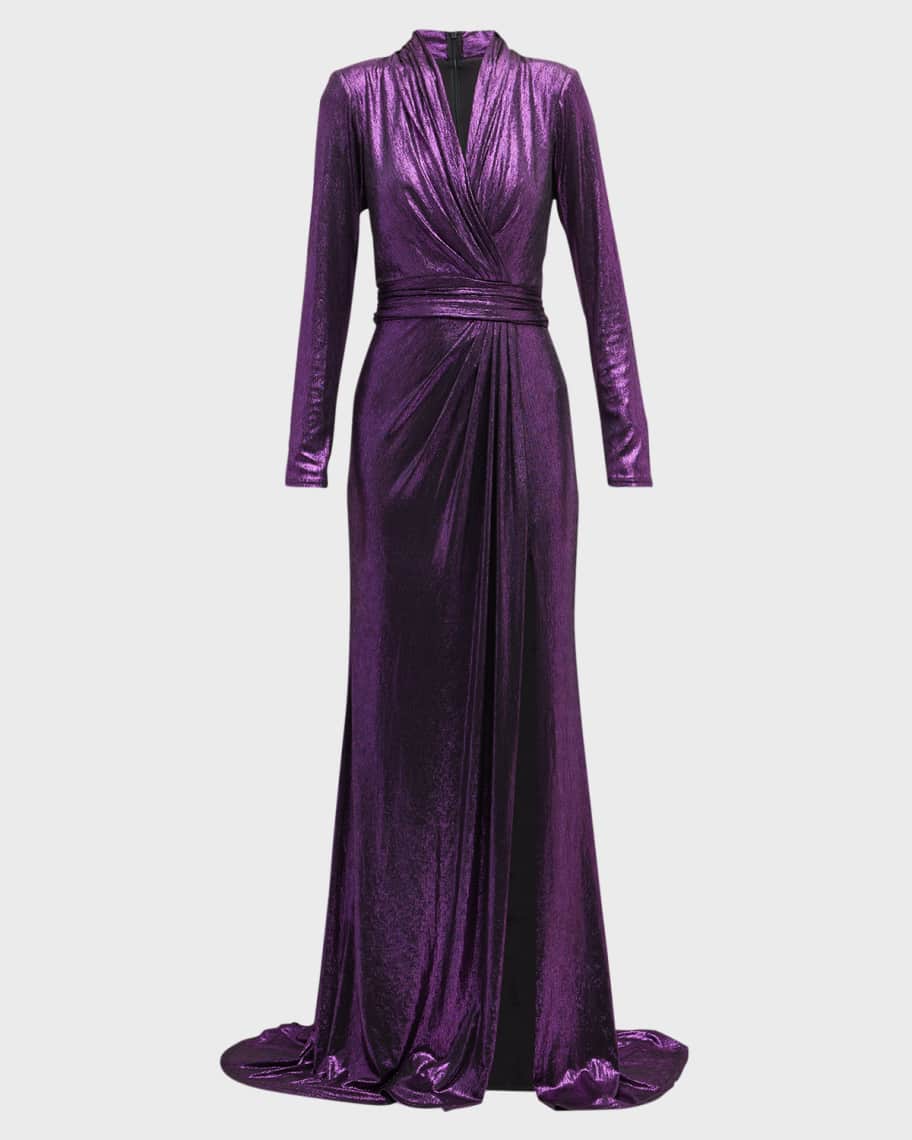 Wrap evening gown cheap