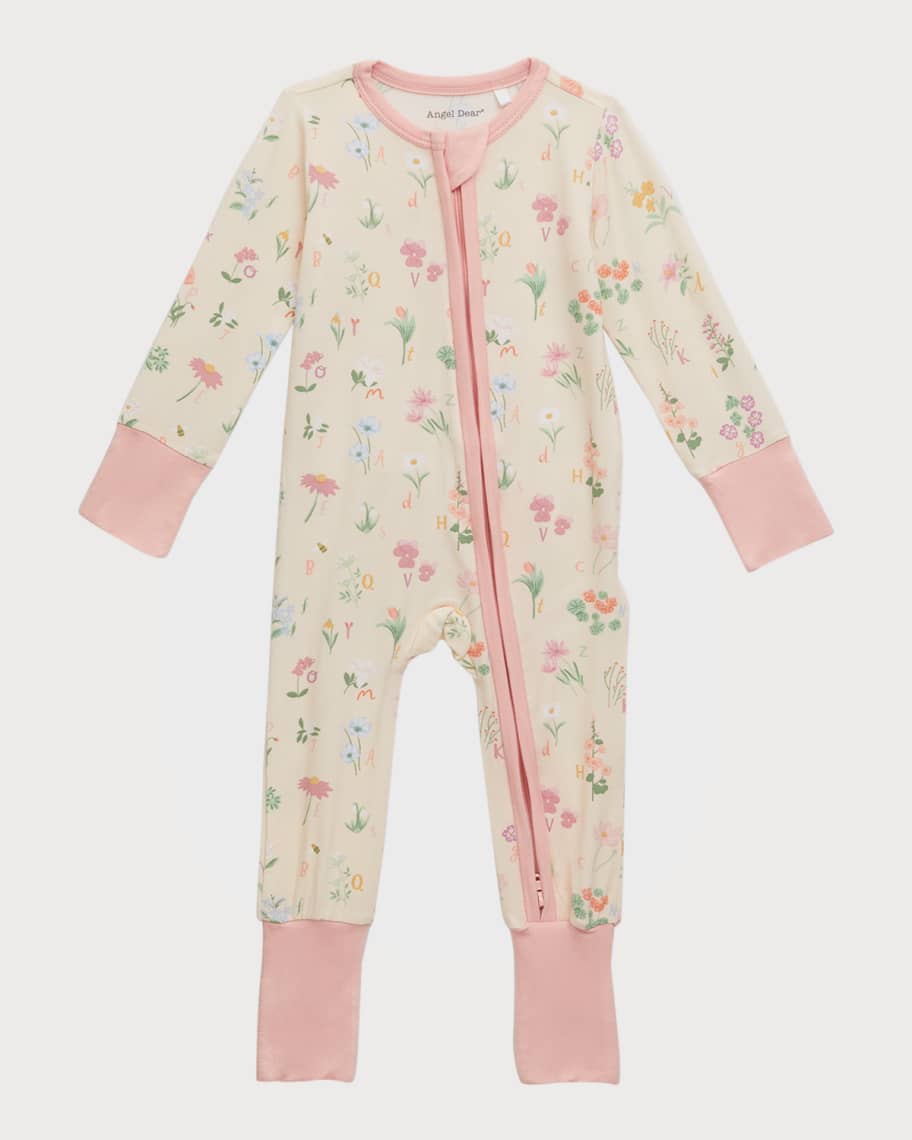 Angel Dear Girl's ABC Floral Romper W/ Headband, Size Newborn24M