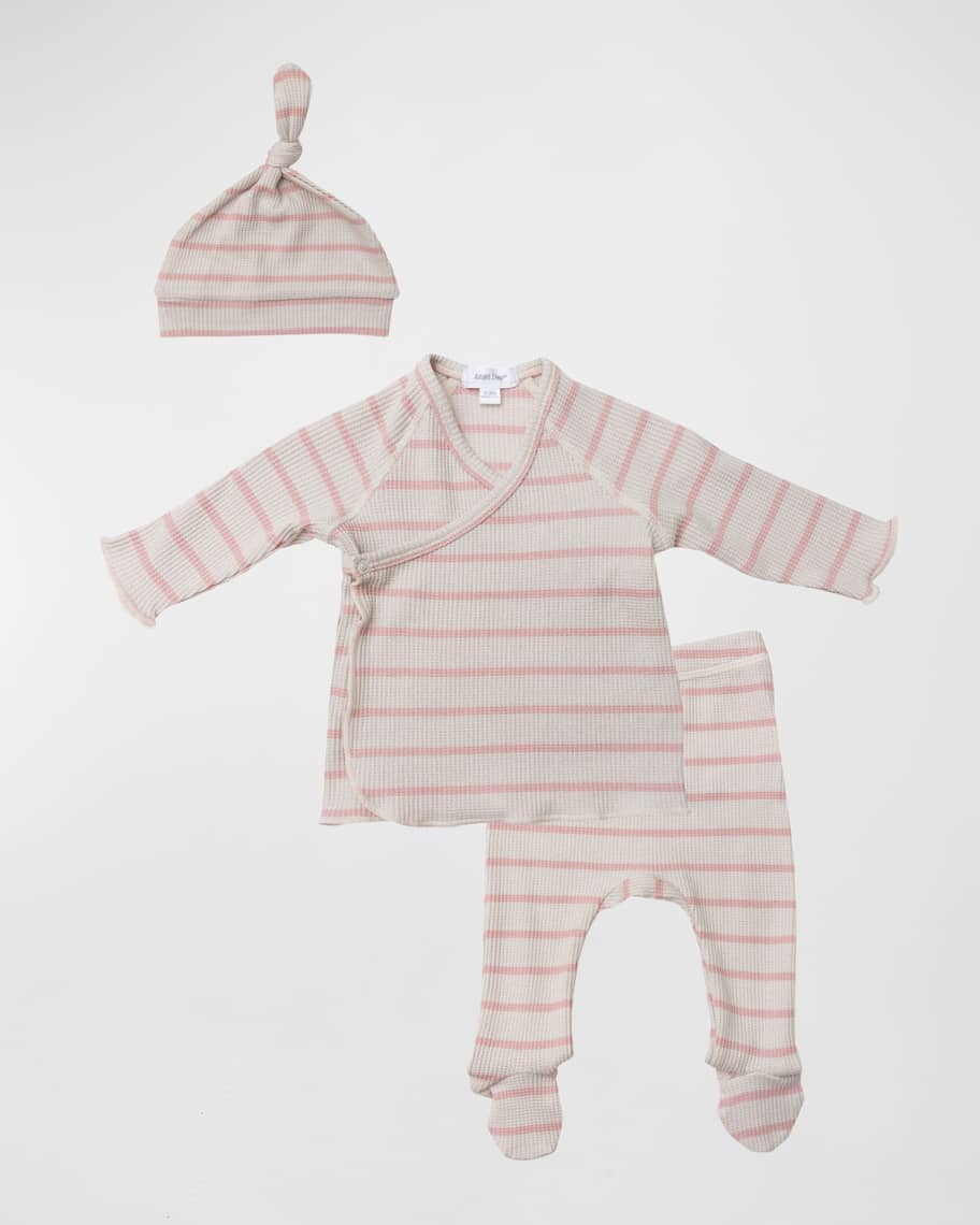 Angel Dear Girl's Thermal Striped ThreePiece Set, Size Newborn3M