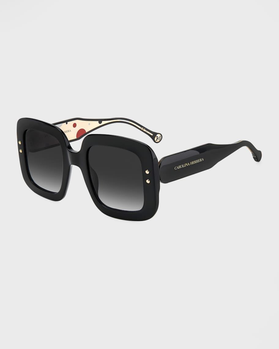 Carolina Herrera Oversized Square Acetate Polka-Dot Sunglasses | Neiman ...