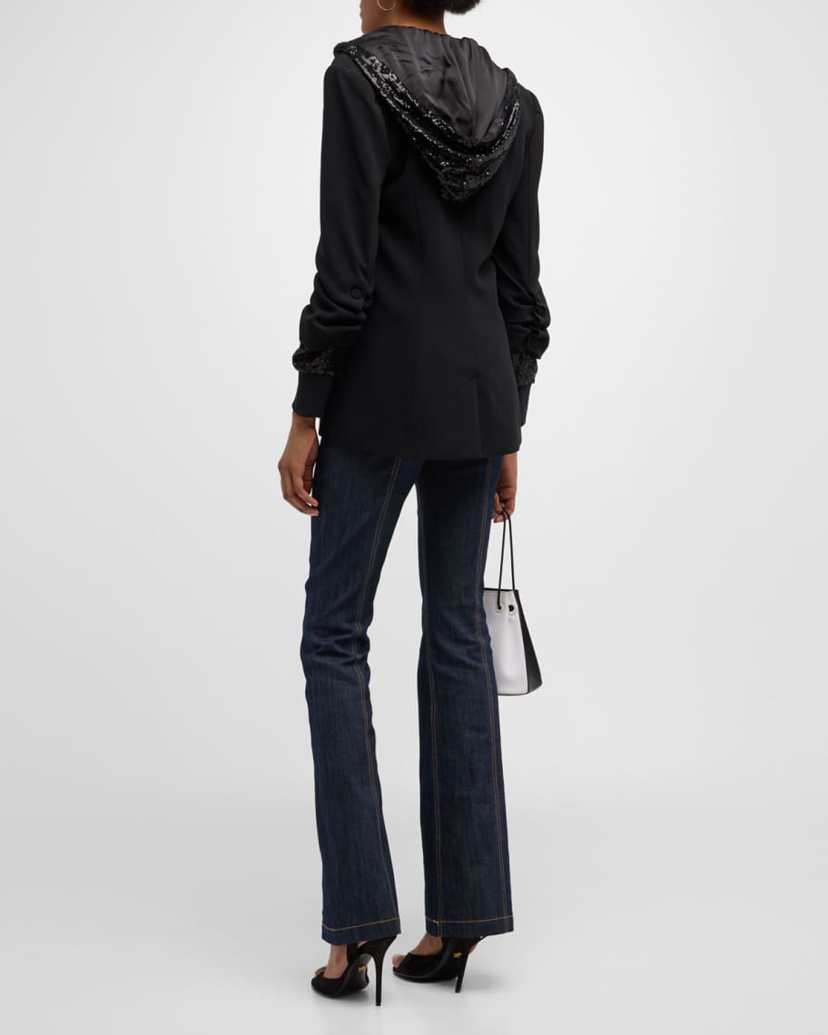 Image 3 of 6: Khloe Sequin Hooded Blazer
