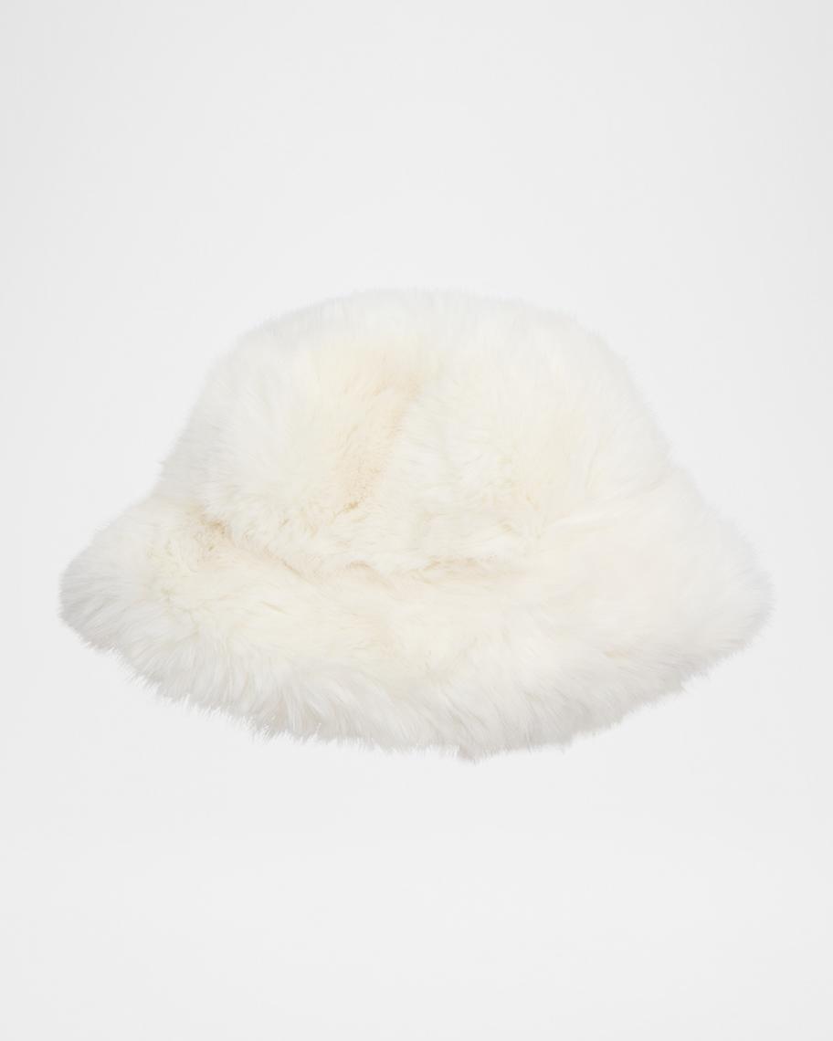 Jocelyn Bucket Hat Ivory Sherpa Faux Shearling Cottagecore Fall Winter Outdoor jocelyn Faux Shearling Bucket Hat in Ivory | REVOLVE main image 4