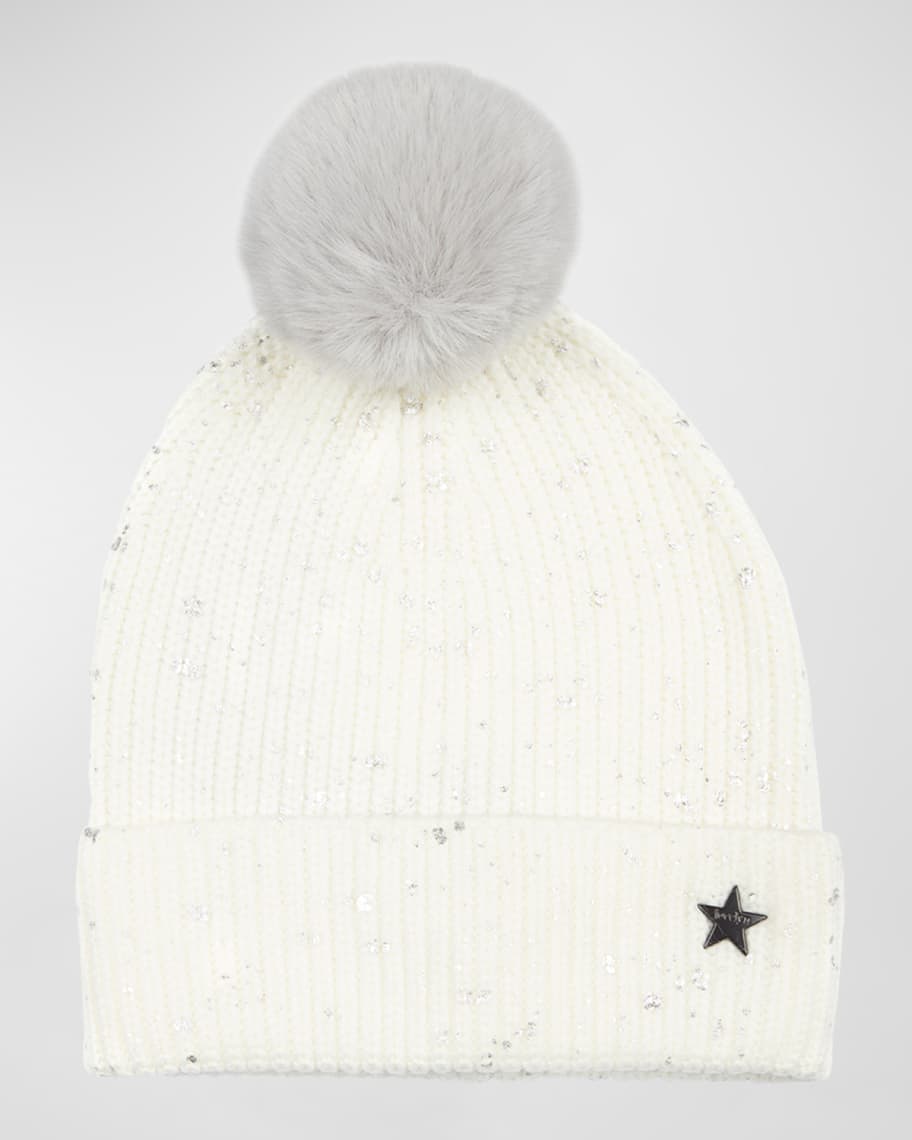 Leopard Print Ribbed Beanie in Multicoloured - Marc Jacobs Kids