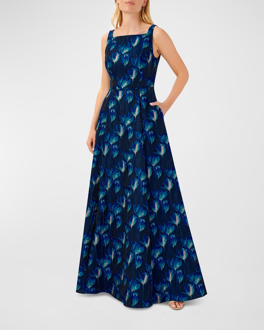 Aidan Mattox Floral Textured Ballgown Neiman Marcus