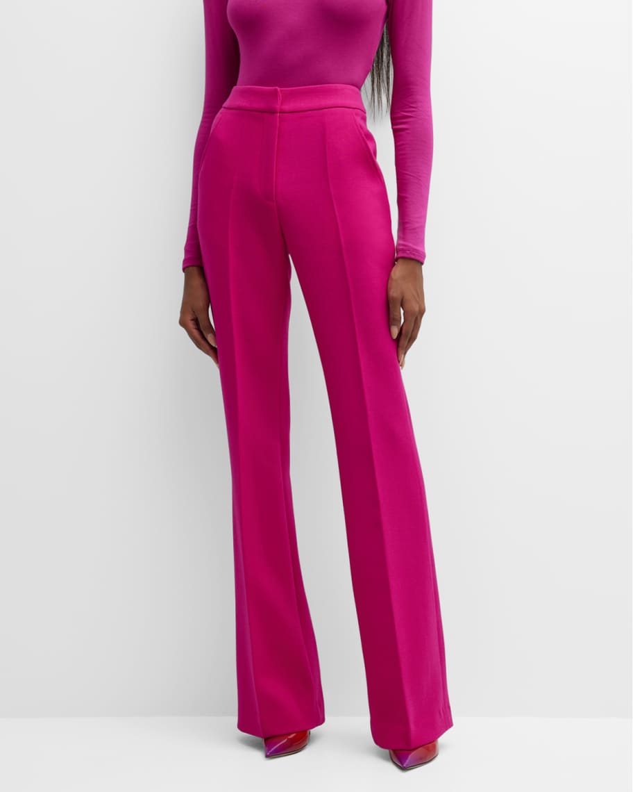 Sergio Hudson Classic Flare Crepe Trousers | Neiman Marcus