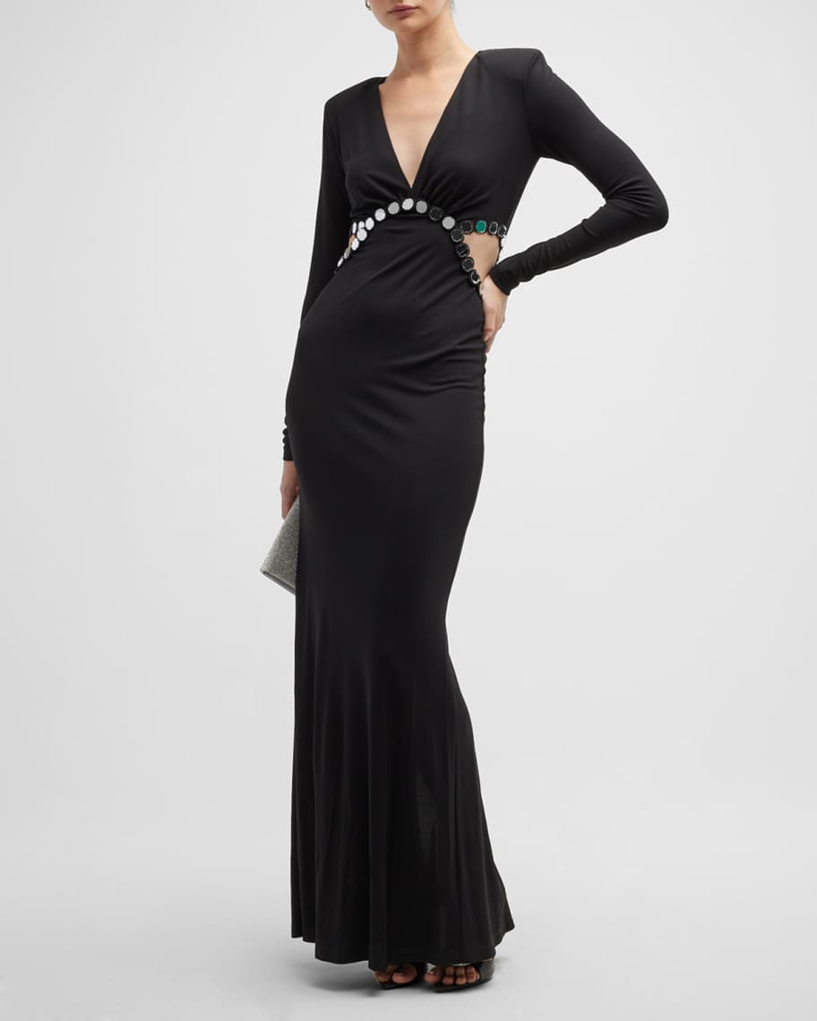 Ramy Brook Brooks Cutout Sequined Gown | Neiman Marcus