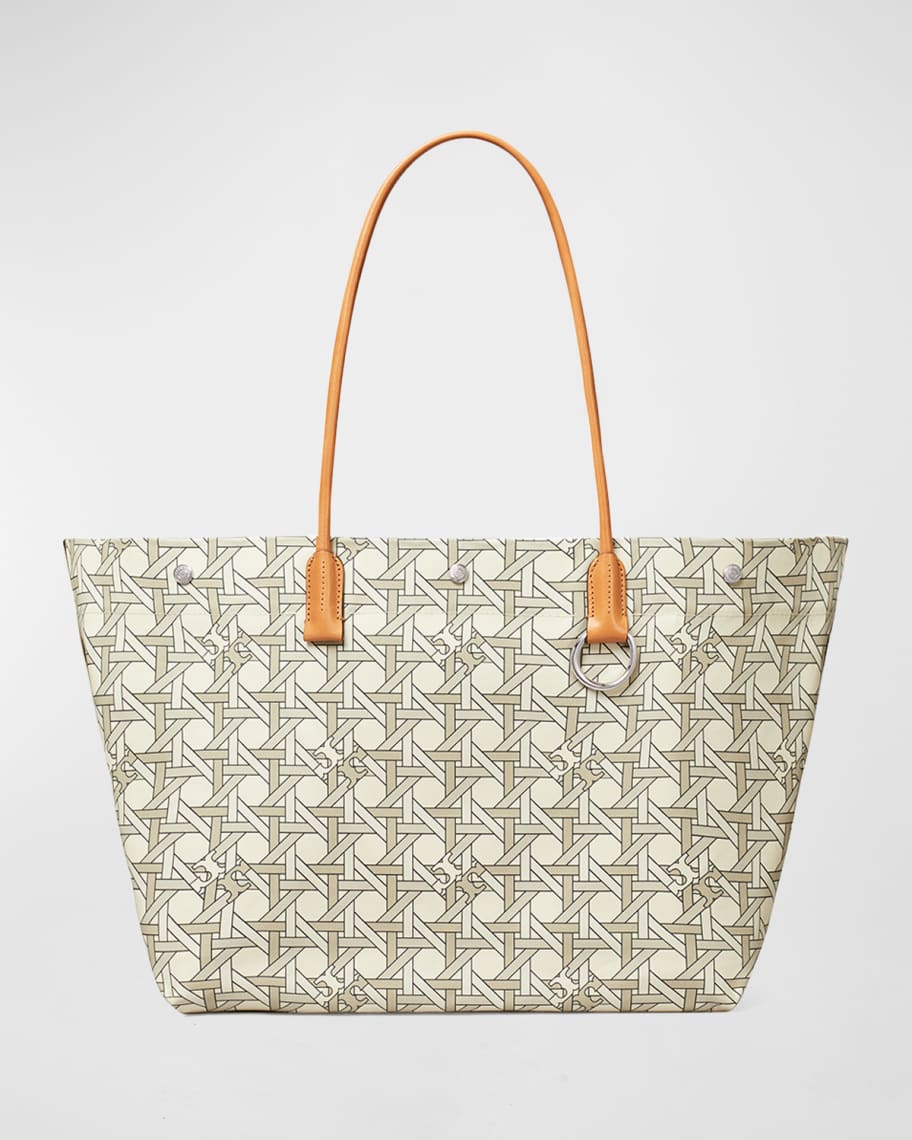 Tory Burch Multicolor Printed Canvas and Leather Ella Tote Tory