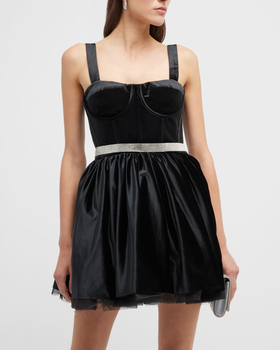 Bronx and banco velvet flare dress new arrivals