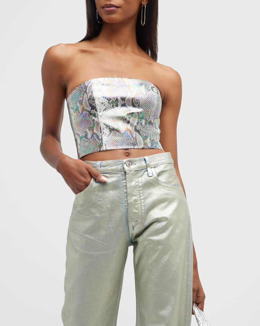 Topshop snake clearance print bandeau dress