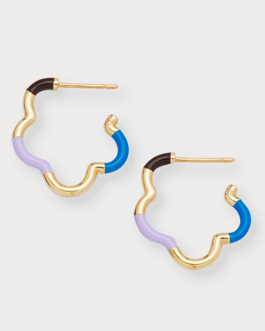 Mini Creole Gold and Multi Enamel Hoop Earrings