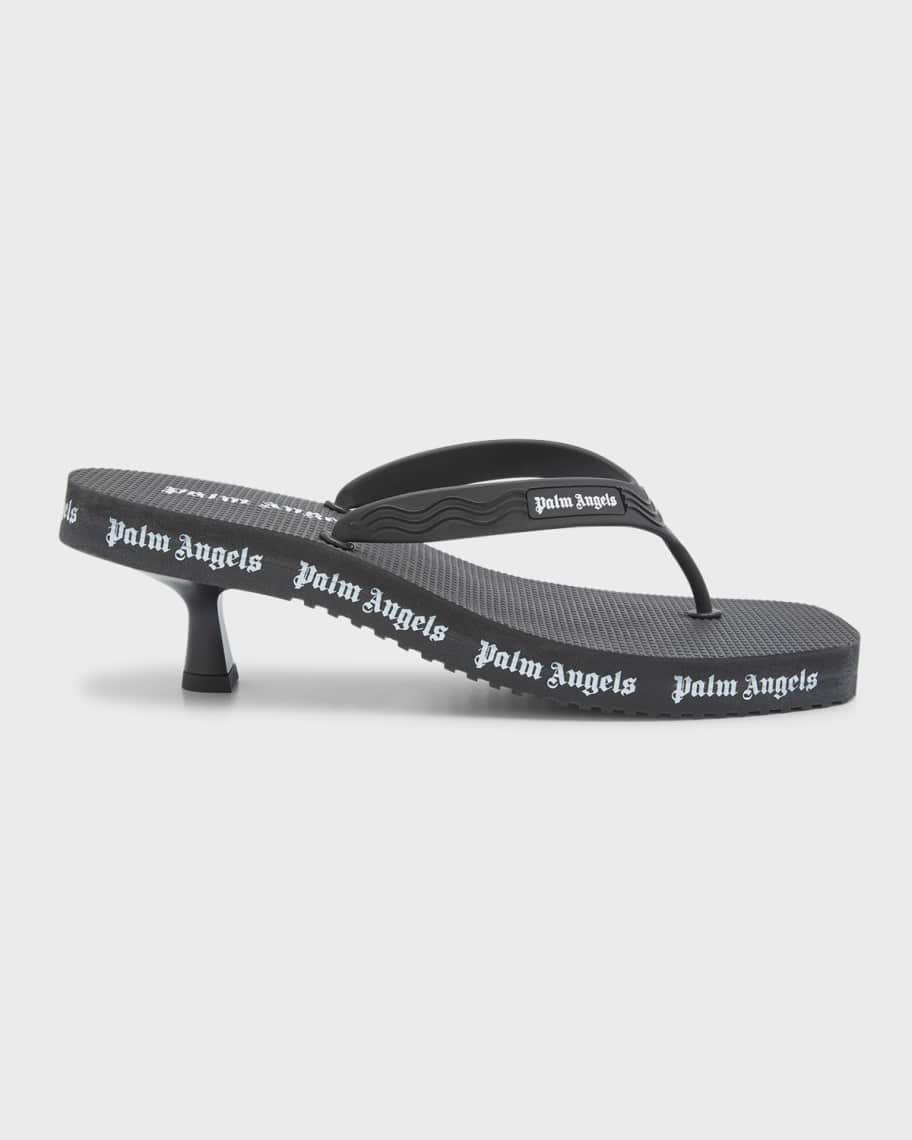 Palm Angels Logo Heeled Flip Flop Sandals | Neiman Marcus