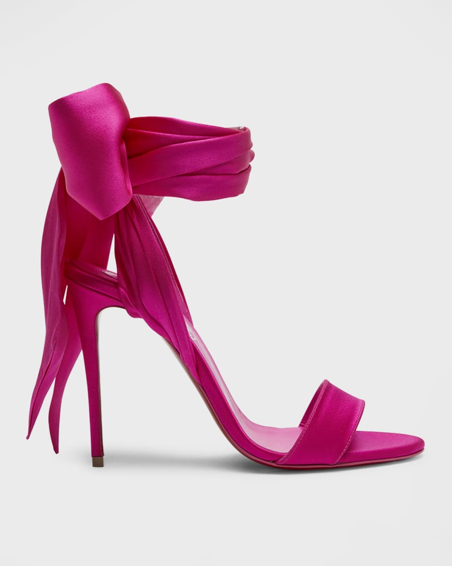 Christian Louboutin Red Sole Ribbon Ankle Wrap Stiletto Sandals
