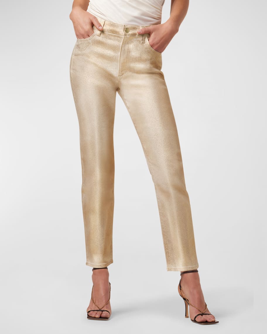 Joe's Jeans The Luna Ankle Coated High Rise Straight Jeans | Neiman Marcus