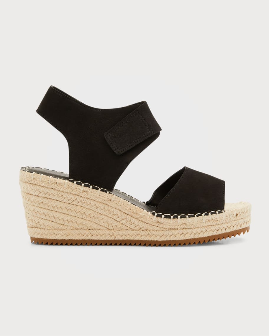 Eileen Fisher Weslia Nubuck Wedge Espadrille Sandals Neiman Marcus