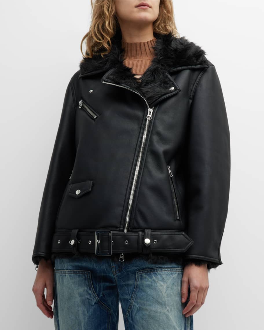 Warehouse oversized aviator jacket top