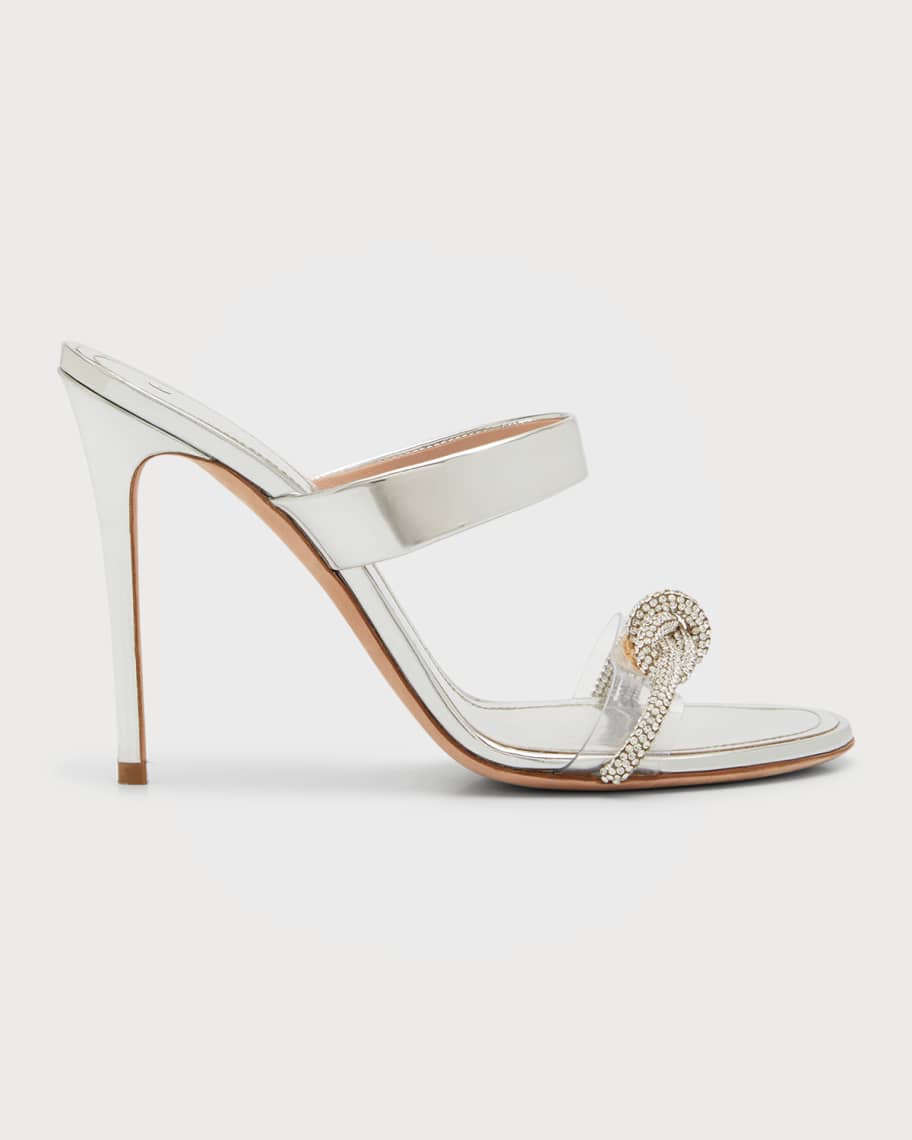 Giambattista Valli Mirror Crystal Knot Mule Sandals | Neiman Marcus