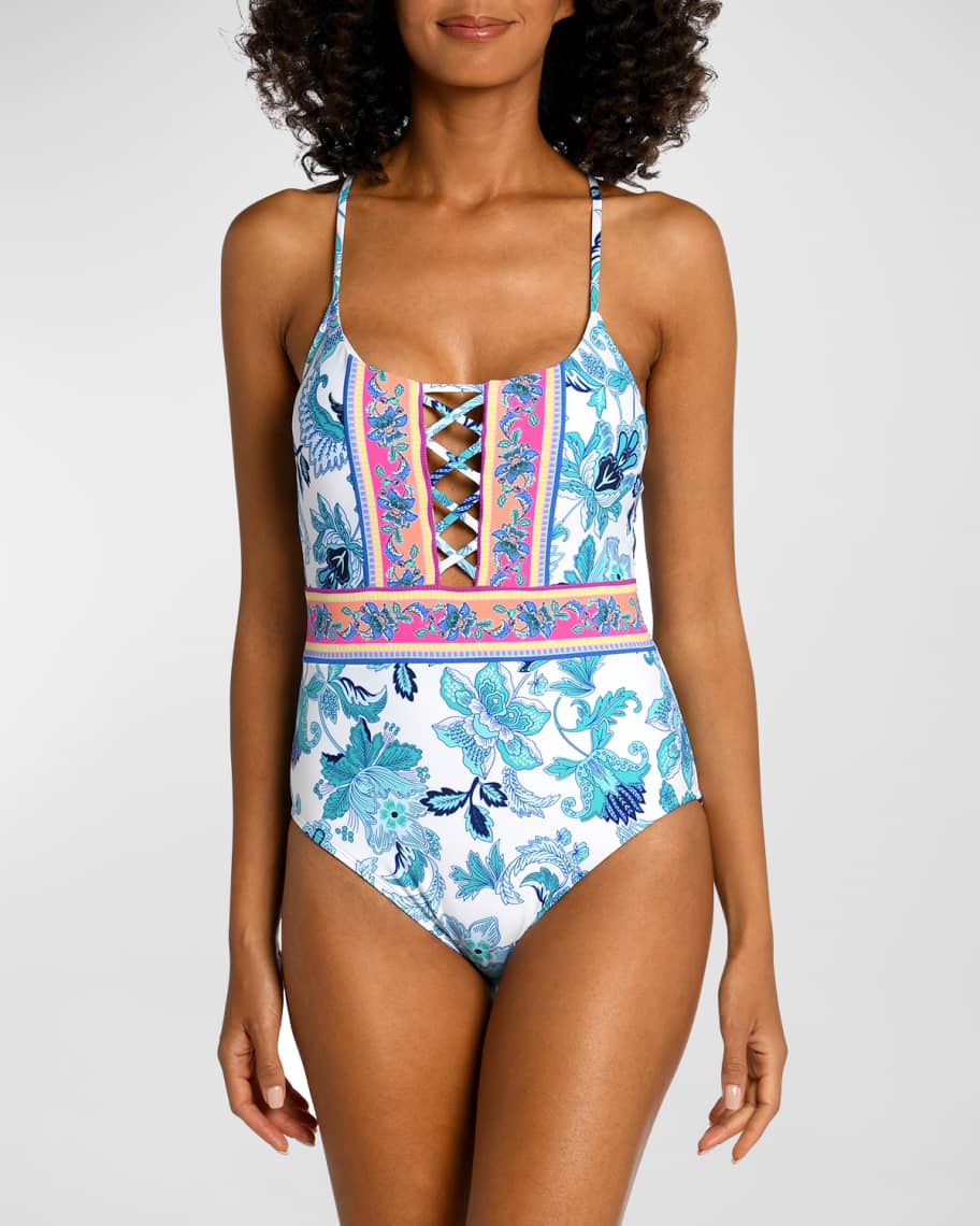 The Santorini Tie-Strap One-Piece Swimsuit