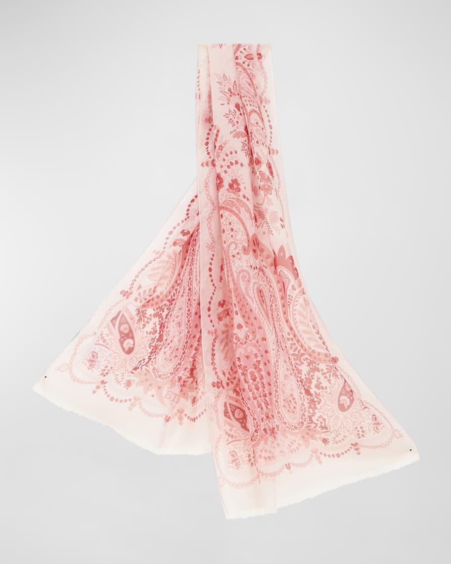 PAISLEY SILK SCARF | WINE RED | 50 CM